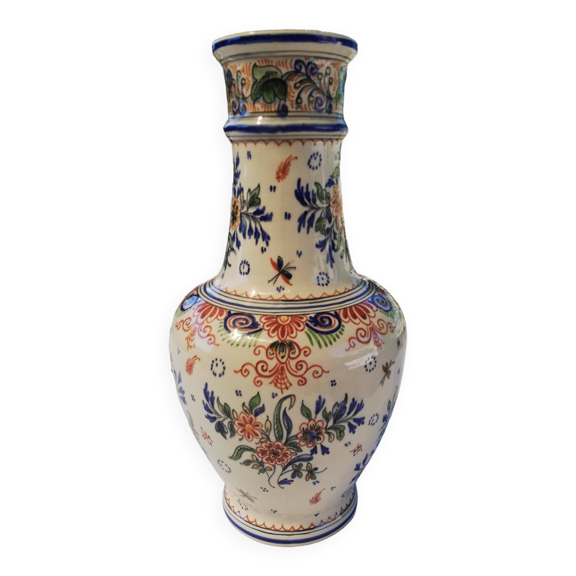 Large old ceramic vase signed