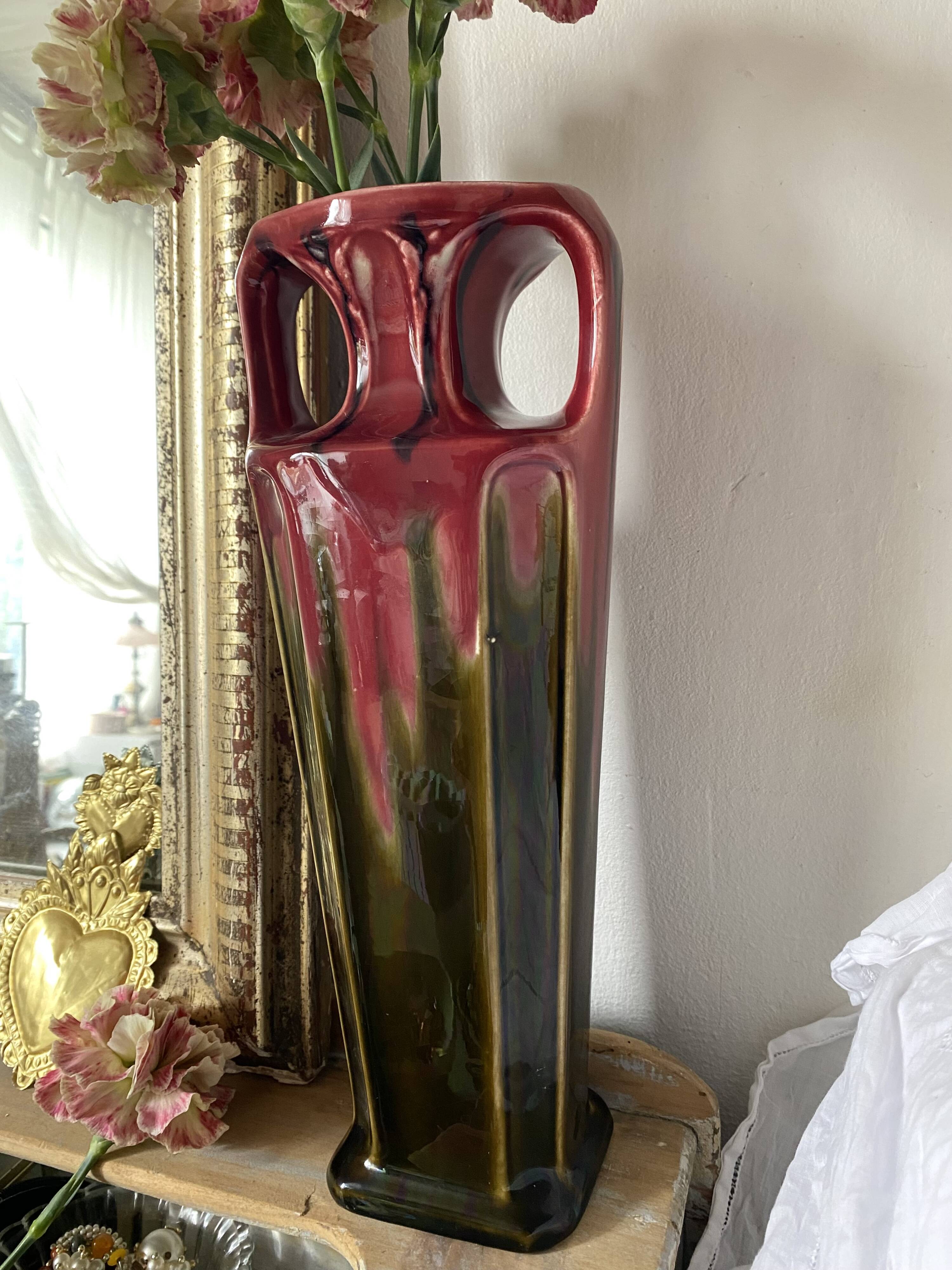 Vase haut art nouveau forme amphore