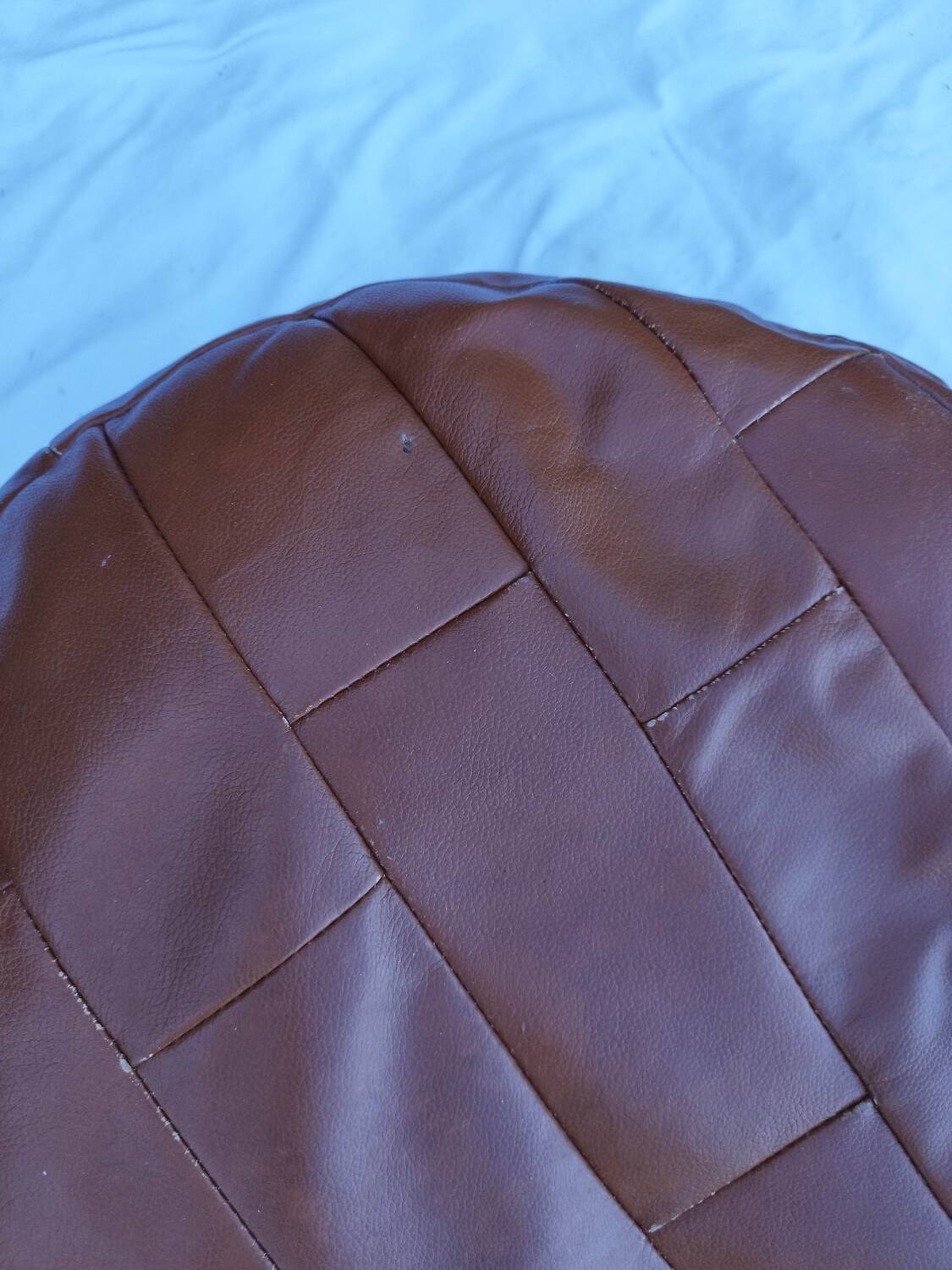 Sede Patchwork Leather Pouf