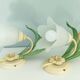 Appliques murales en forme de tulipe et feuillage