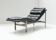 Vintage Lounge daybed in black leather by Mobel Italia - Italy