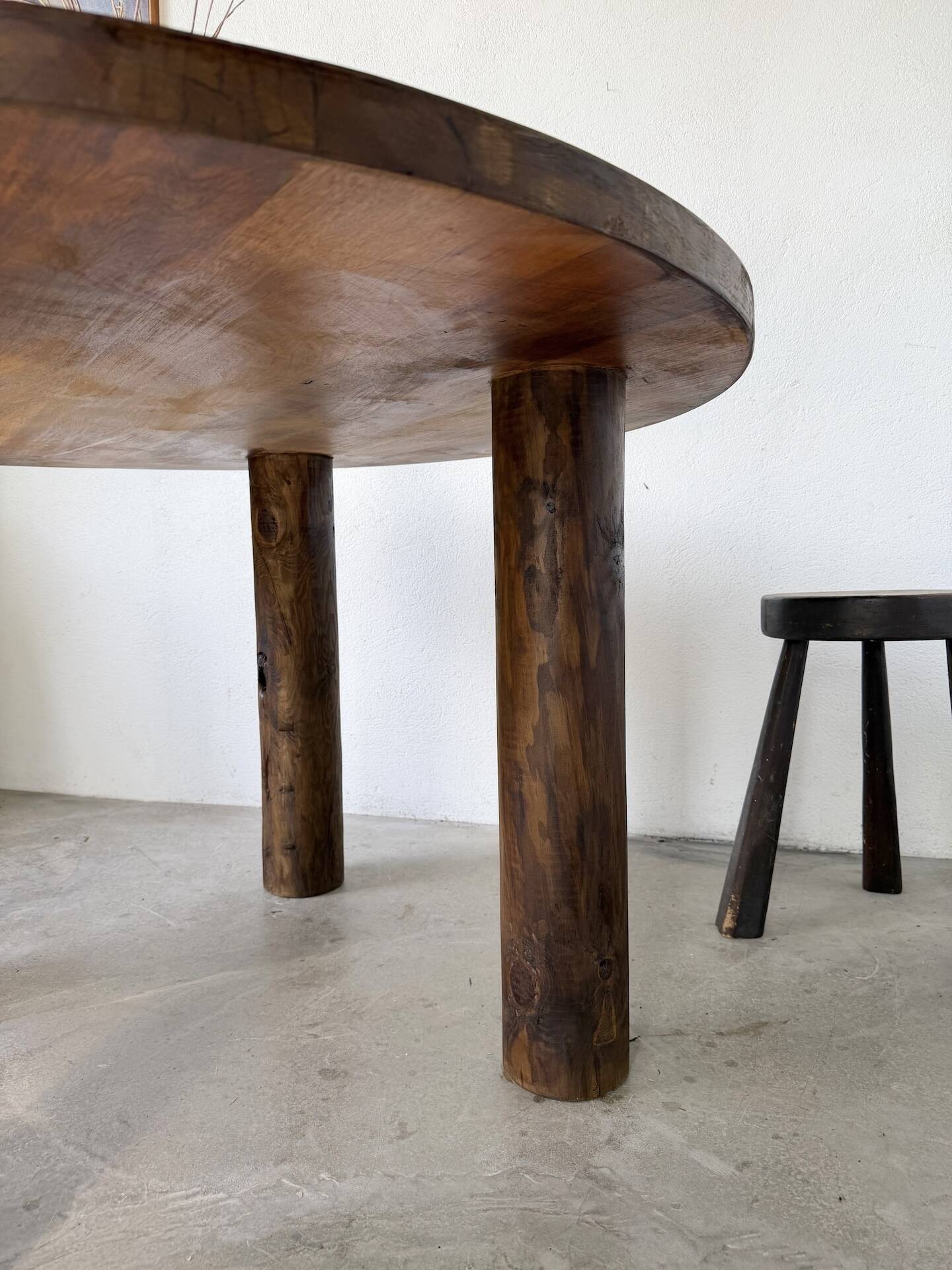 Round table 1950s constructivist walnut