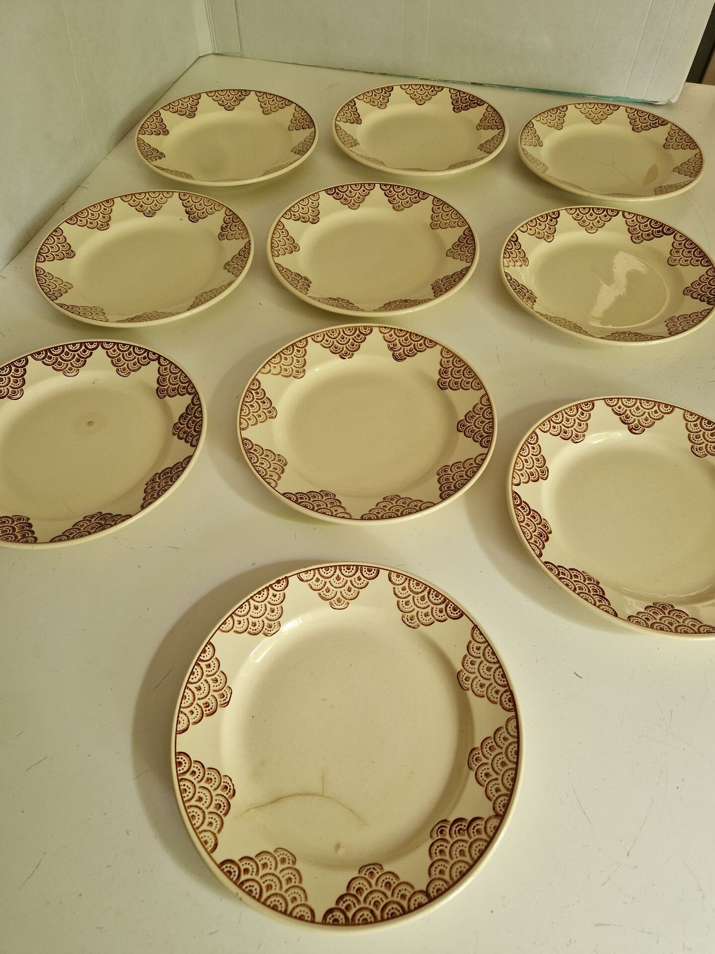 Set of 10 Dessert Plates Saint Amand Model 4054