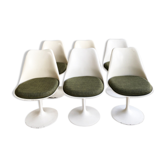 6 tulip chairs Eero Saarinen, Knoll 1970