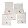 5 embroidered antique towels