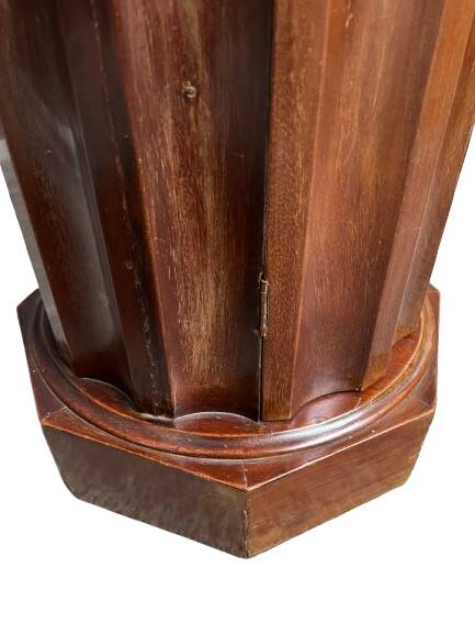 Round wooden bedside table, 1 door
