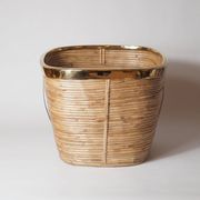Vintage Italian style pencil holder and brass planter or basket.