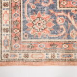 8x12 Classic Pattern Peach & Blue Vintage Rug, 258x357Cm