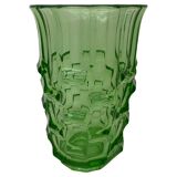 Vase art déco vert par August Walther & Söhne années 1930