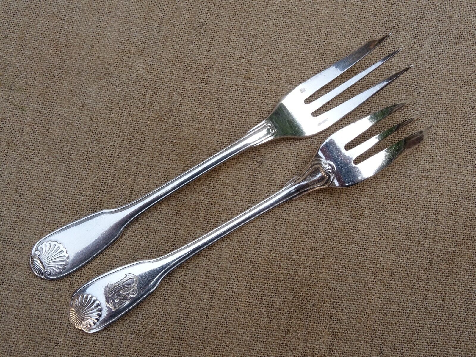 Christofle 12 cake forks silver metal model Vendome