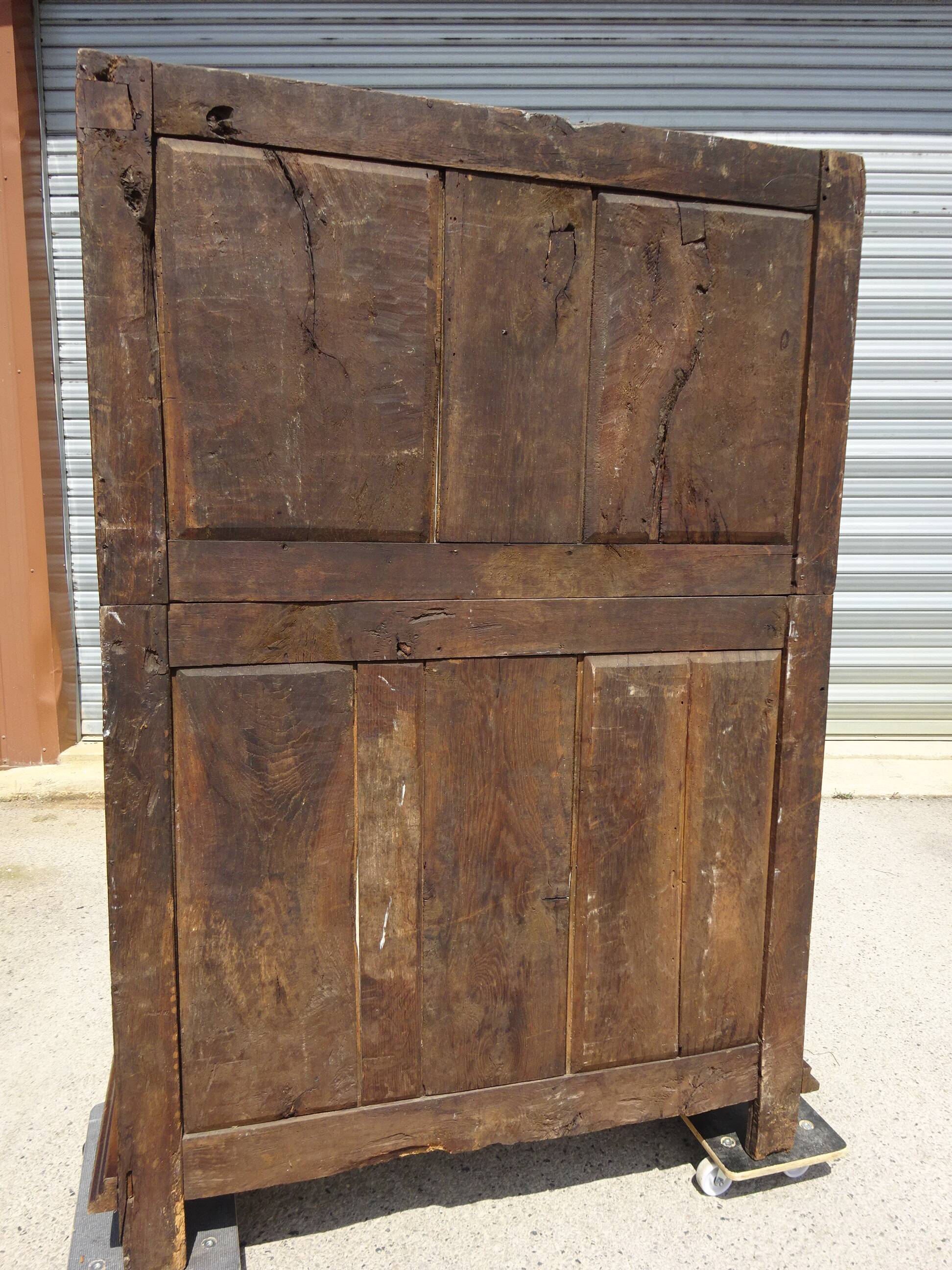 Antique Louis XIII wardrobe in solid walnut