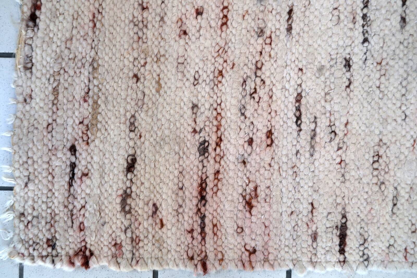 Tapis Vintage Kilim Indien en Laine (54cm x 118cm), Années 1970, Élégance