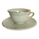 Green and gold tea cup, Villeroy and Boch style, vintage, 1950s