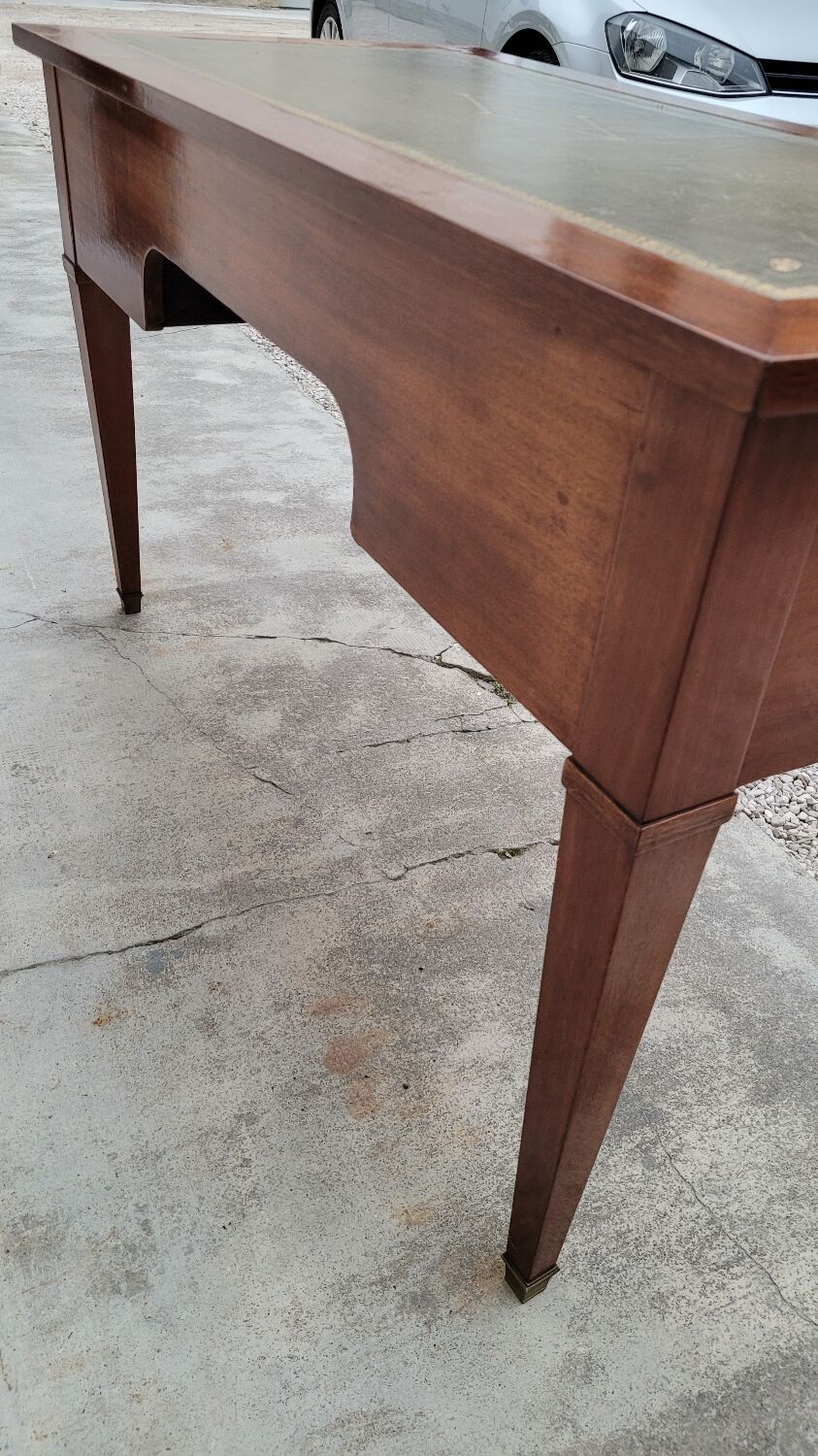 Louis XVI style flat desk in 19th century mahogany