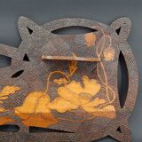 Art Nouveau wall shelf with poppies, France, circa 1900