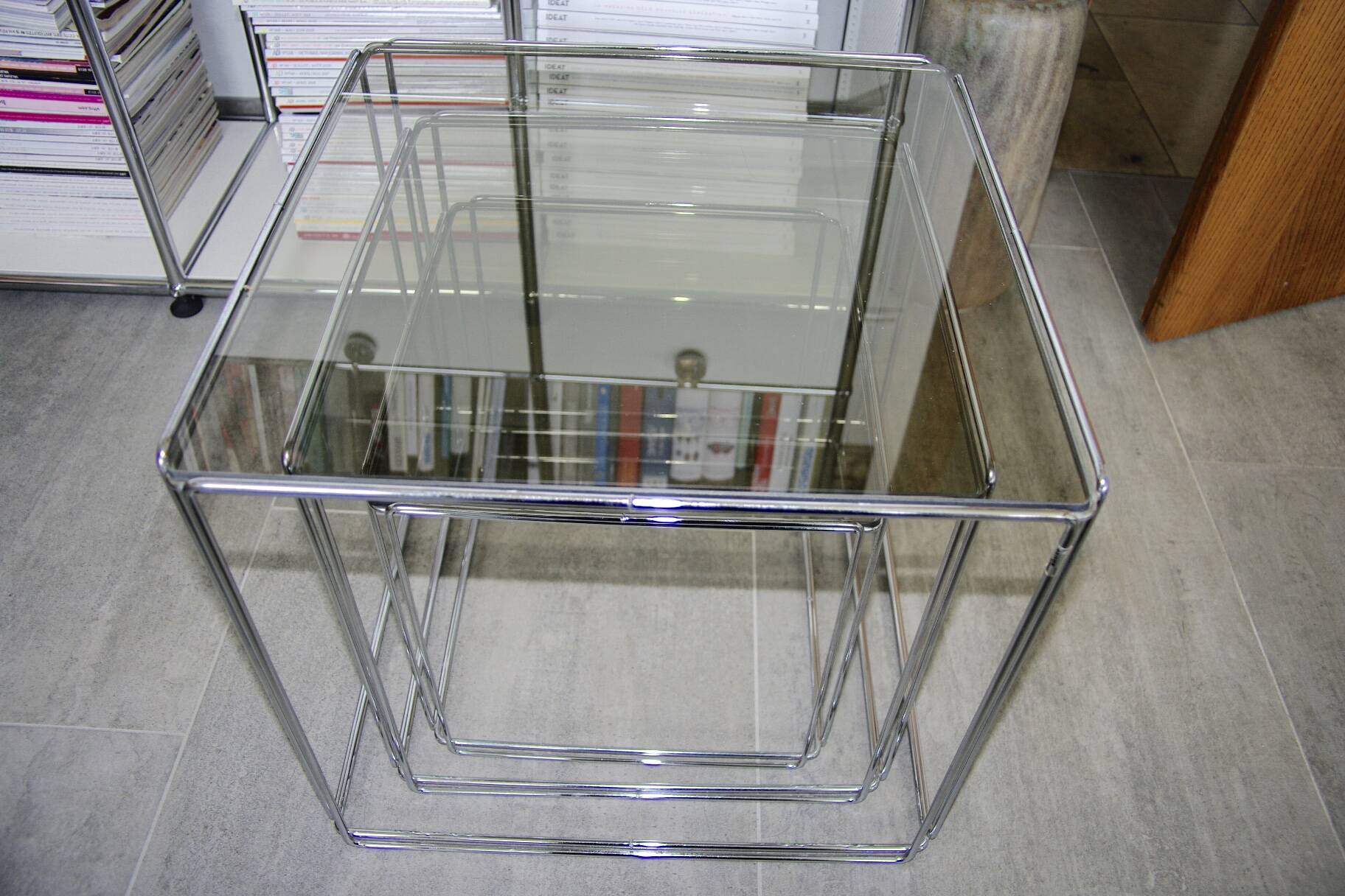 table d'appoint vintage graphique de max sauze 1970