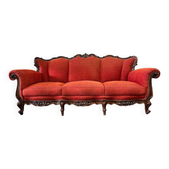Fauteuil / canapé / banc baroque vintage orange-rouge