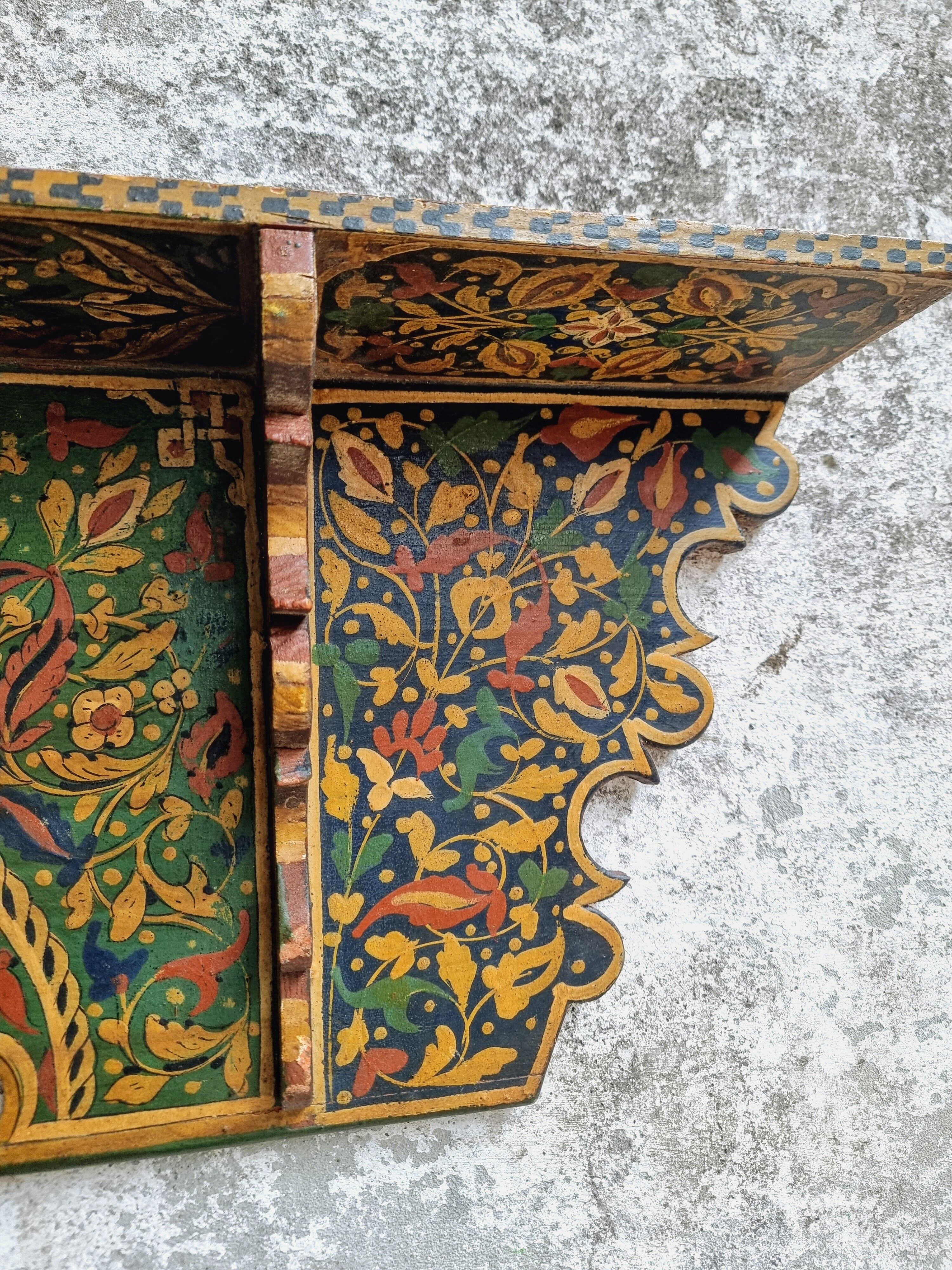 Old wall shelf wall rack handpainted