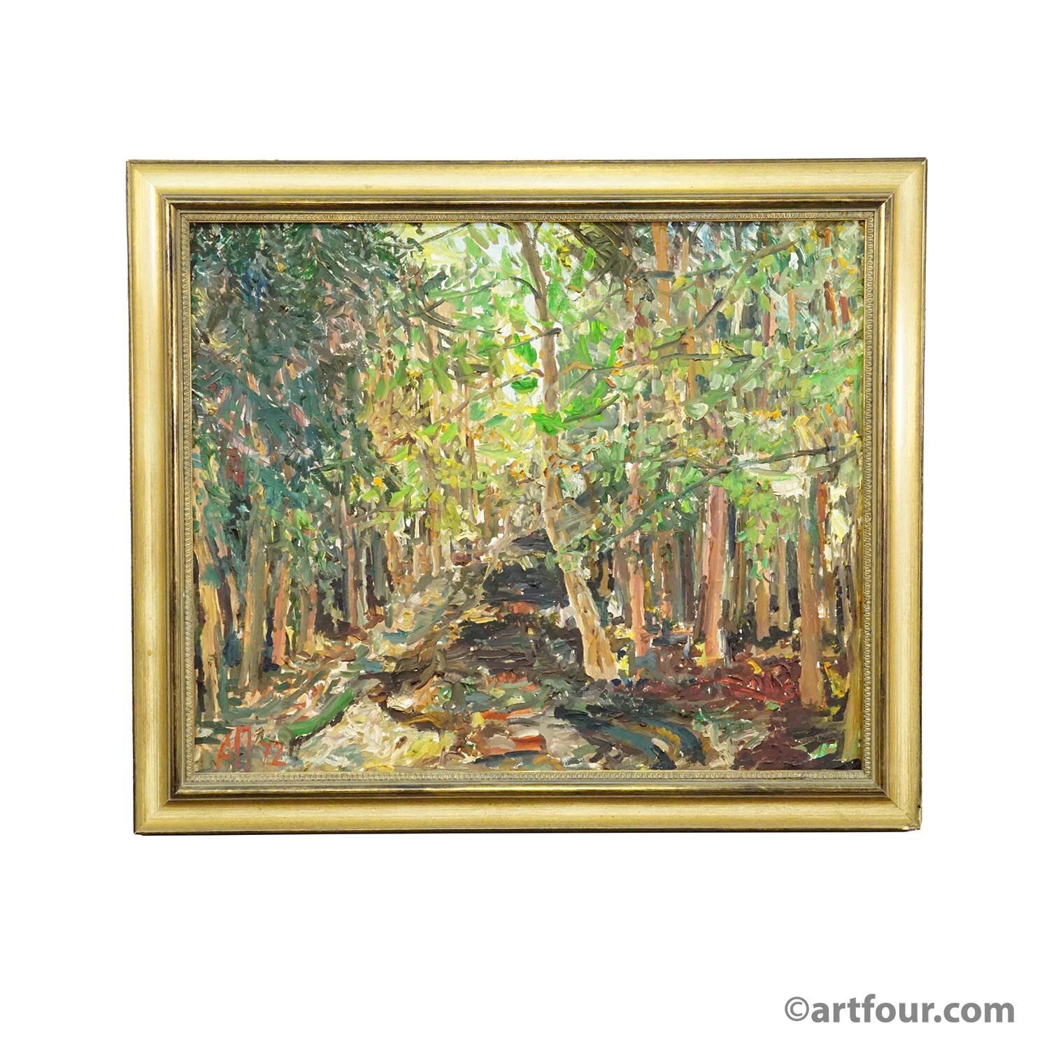 Forest Path – oil painting by Alexander Michael, 1972