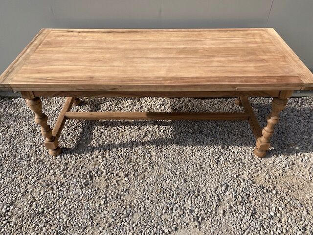 Extendable stripped farmhouse table 300 cm