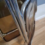 Plexi folding chairs smoked brown and chrome metal structure