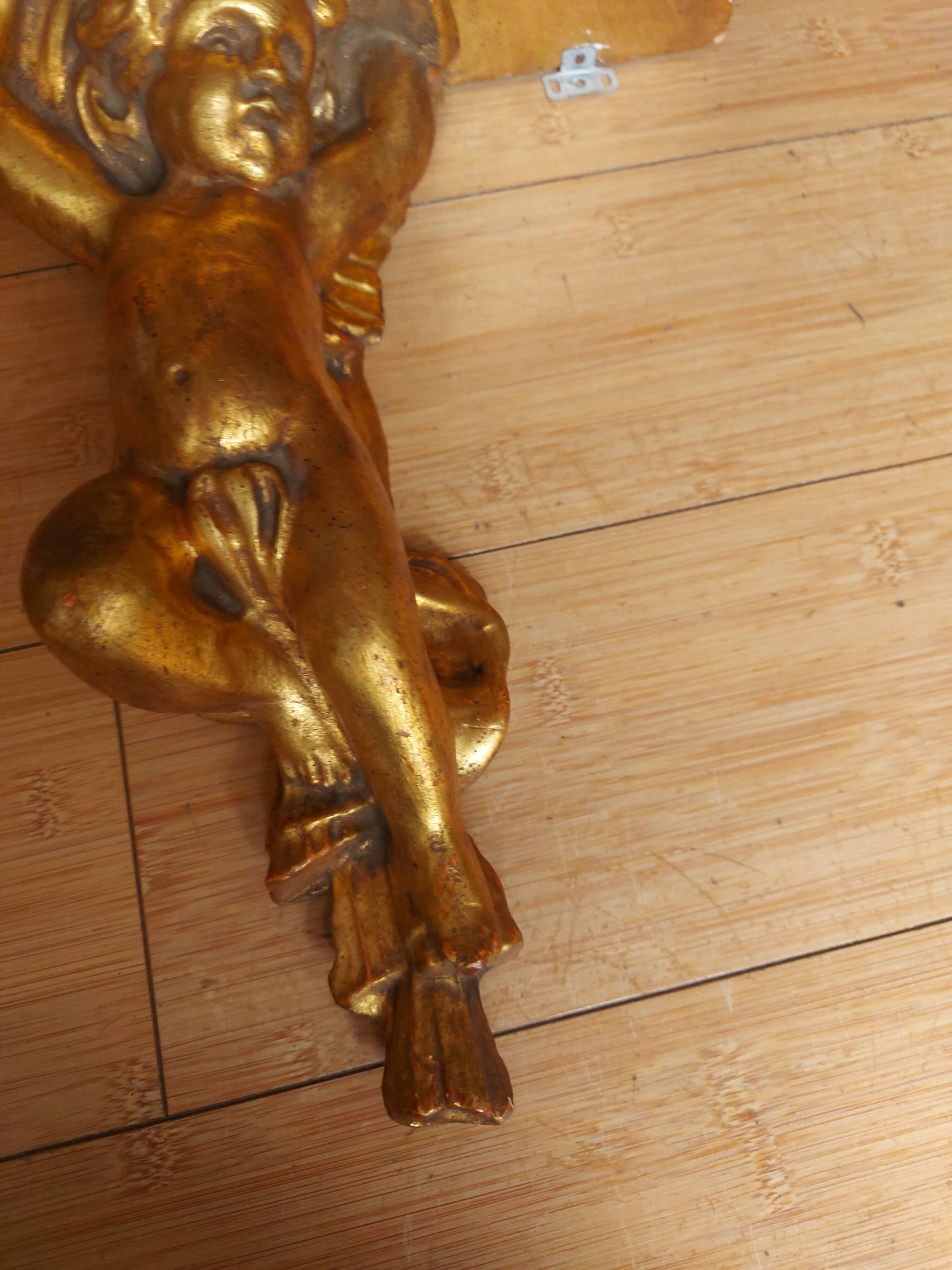 Shelf , Wall console gilded cherub