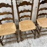 Set of rustic Provençal mulched chairs