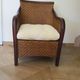 Colonial style armchair - woven rattan and exotic wood - vintage