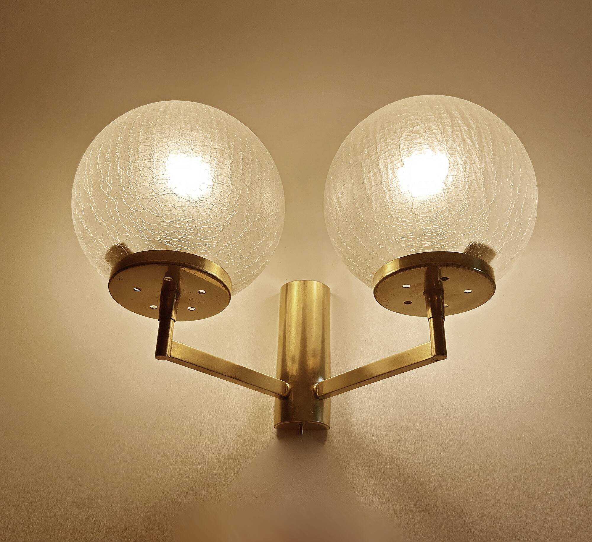Pair Vintage Bubble Glass Wall Lights