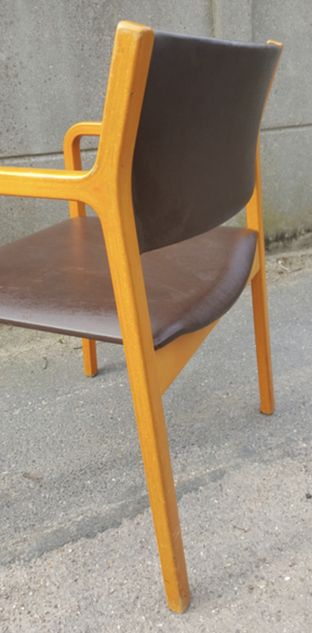 Wikhahn chair, 60s/70s, wood and skai, modernist, vintage