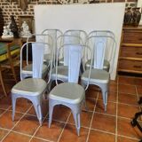 8 industrial iron chairs