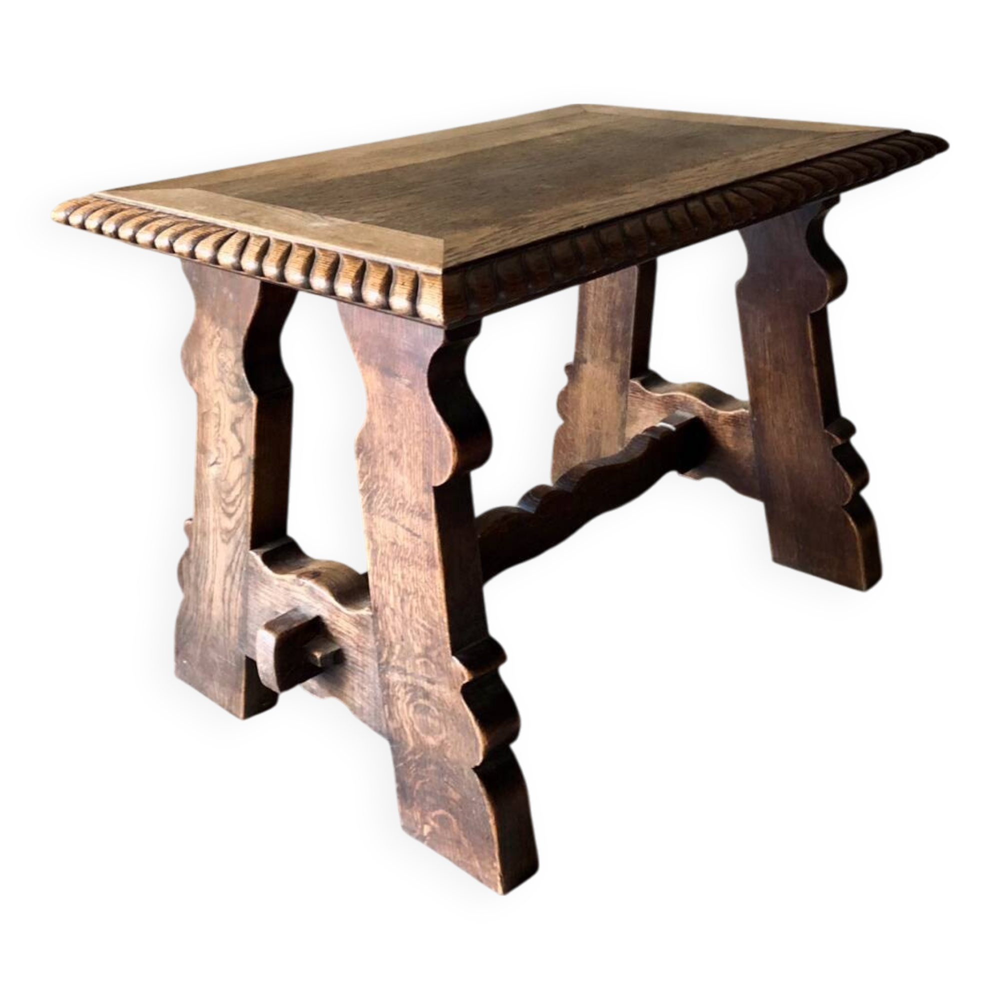 Brutalist oak coffee table 1940-50