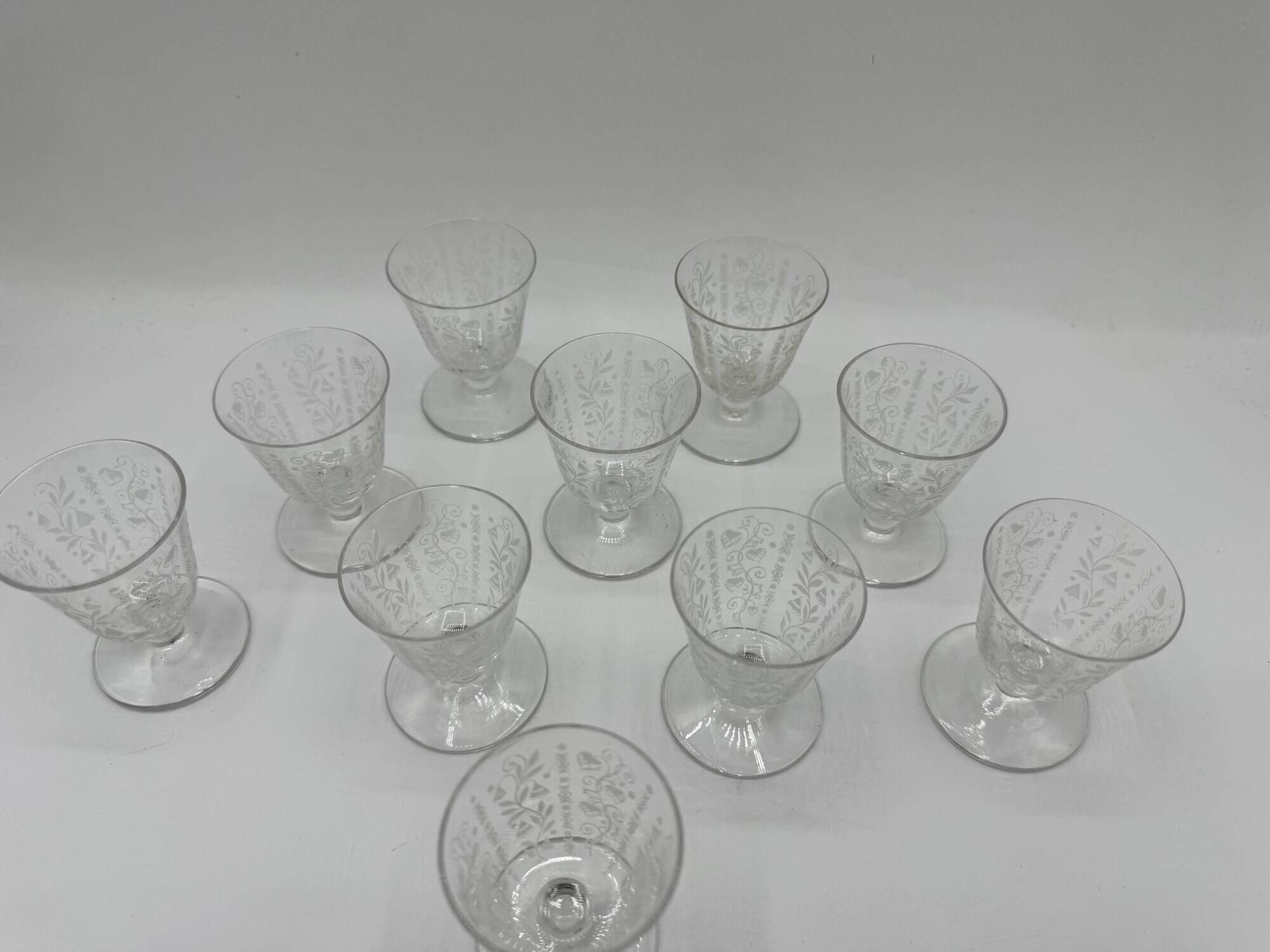 Set of 10 Crystal Liqueur Glasses from Baccarat – Argentina Model, 1940