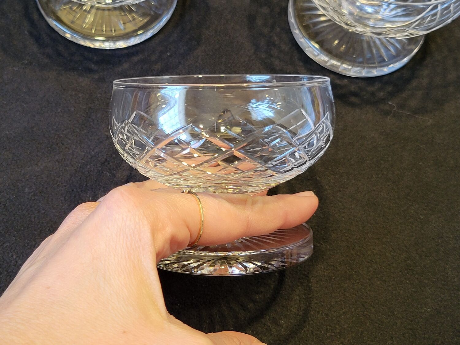 6 St Saint Louis champagne glasses Florian model in cut crystal 539