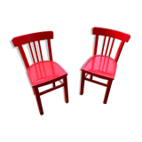 Paire de chaises bistrot rouge