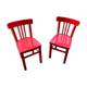 Paire de chaises bistrot rouge