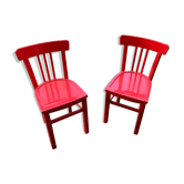 Paire de chaises bistrot rouge