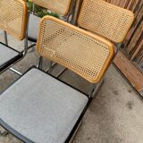 Mid-Century Modern Italian Marcel Breuer B32 Cesca Chair, 70s set of 4
