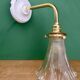 Vintage tulip angled wall light in holophane glass