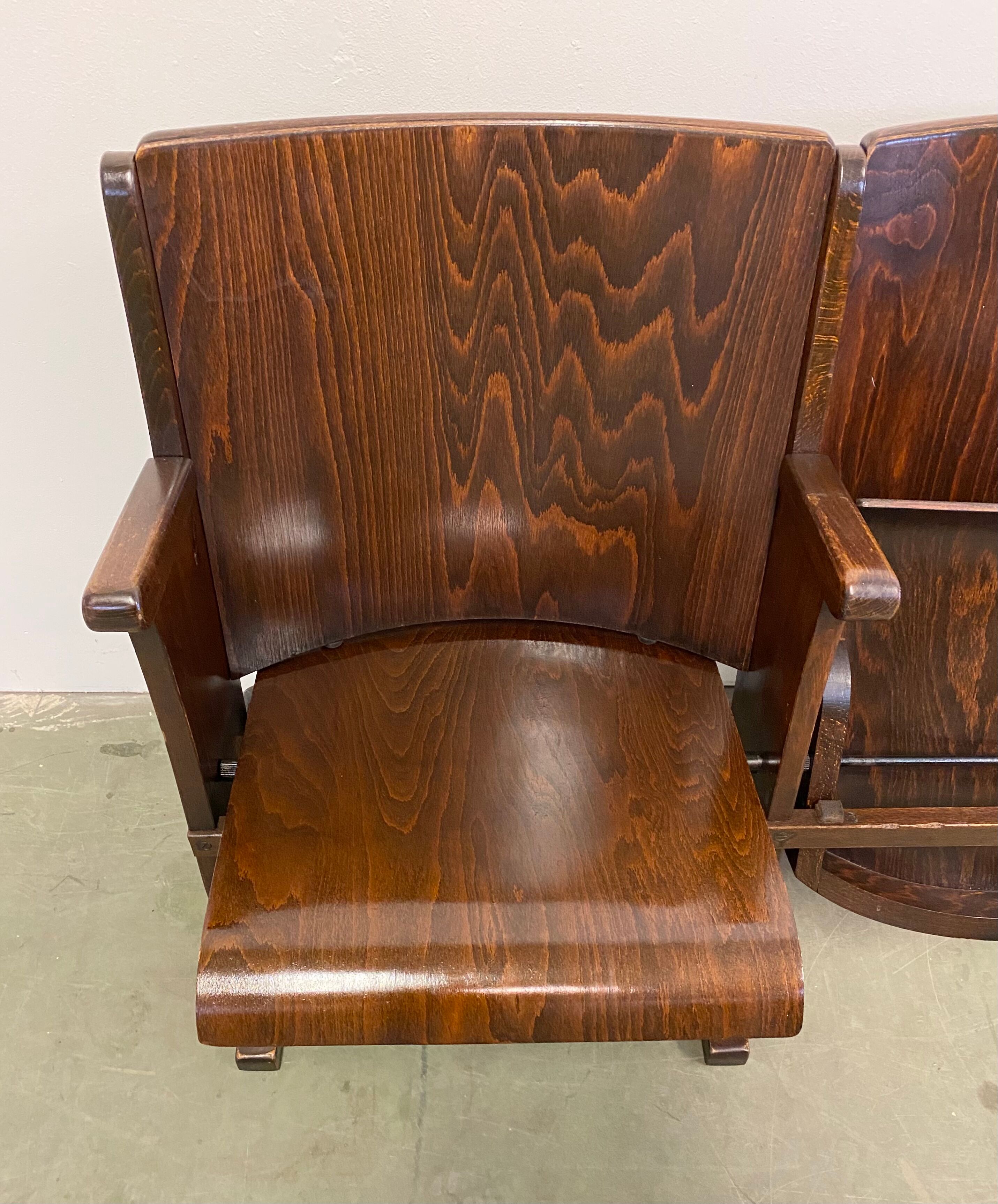 Vintage Two-Seat Cinema Bench from Ton 1950s