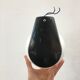 Vintage wall lamp black plastic base and opaline globe