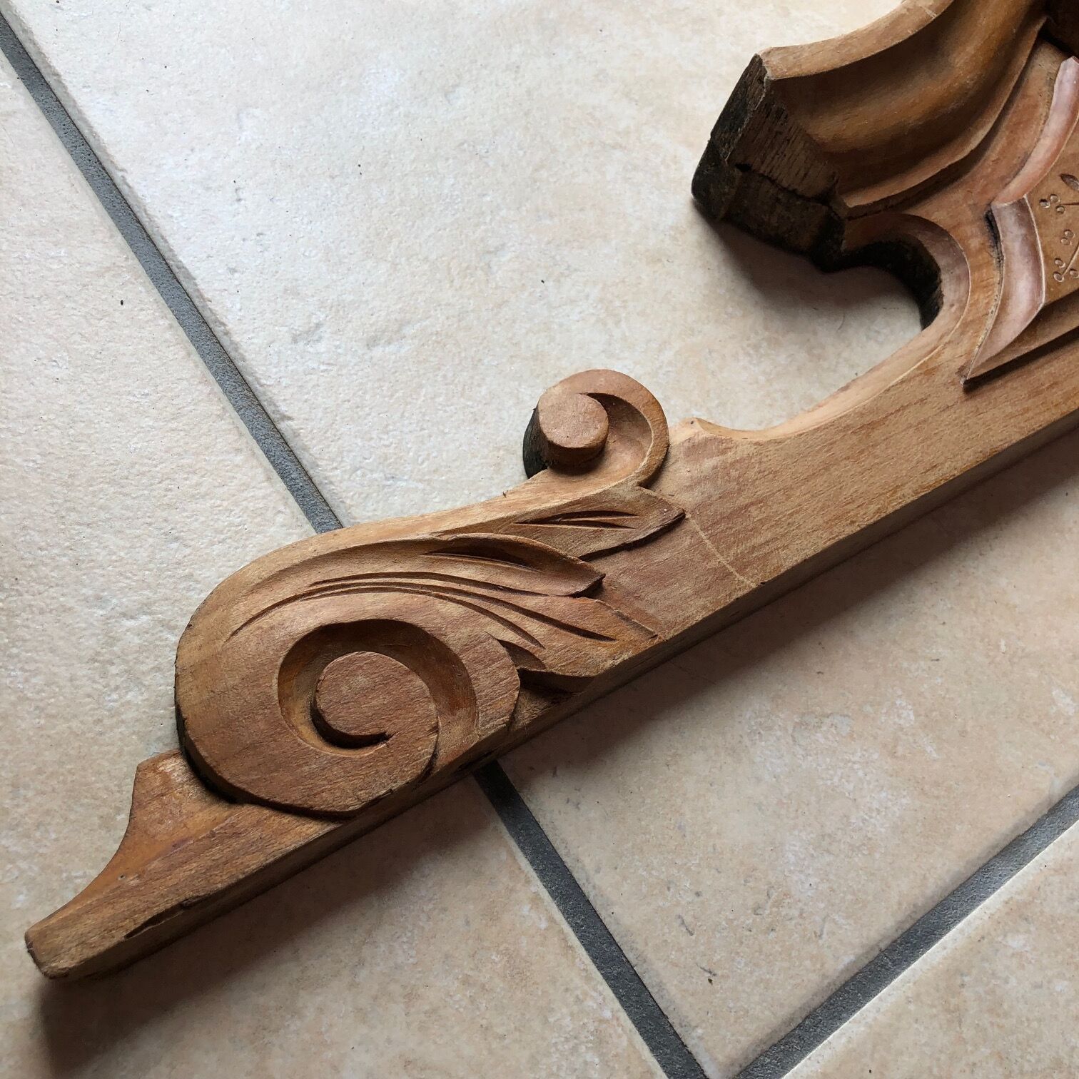 Ibex wooden pediment