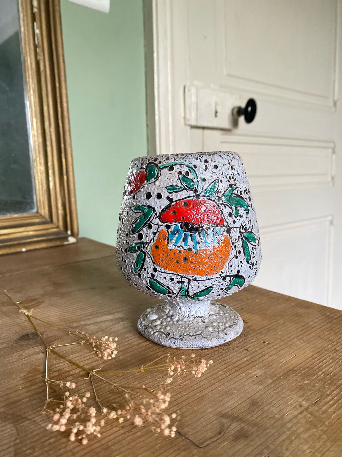 Vase flower pot fat lava 70s