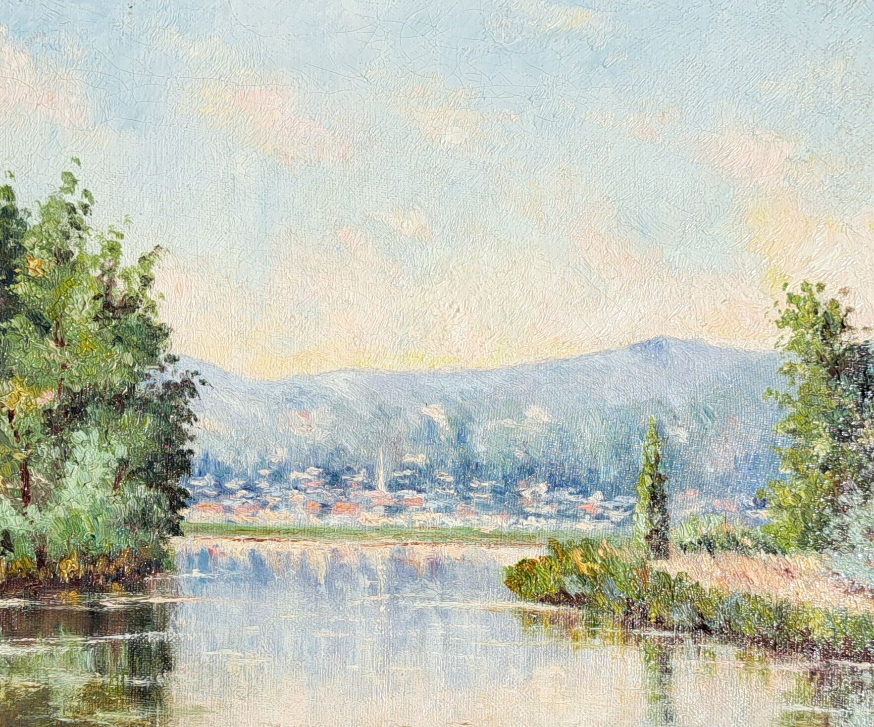 Lot of 2 units in perfect condition: 1 painting signed andré anglade + 1 painting signed aramis boucher