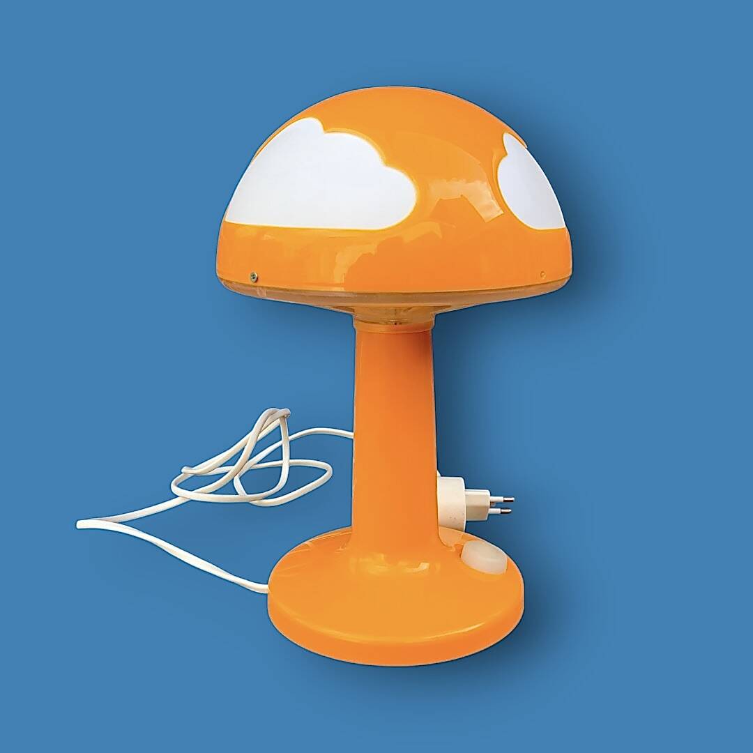 Vintage Skojig Ikea Mushroom Lamp – Cloud Orange – 90s