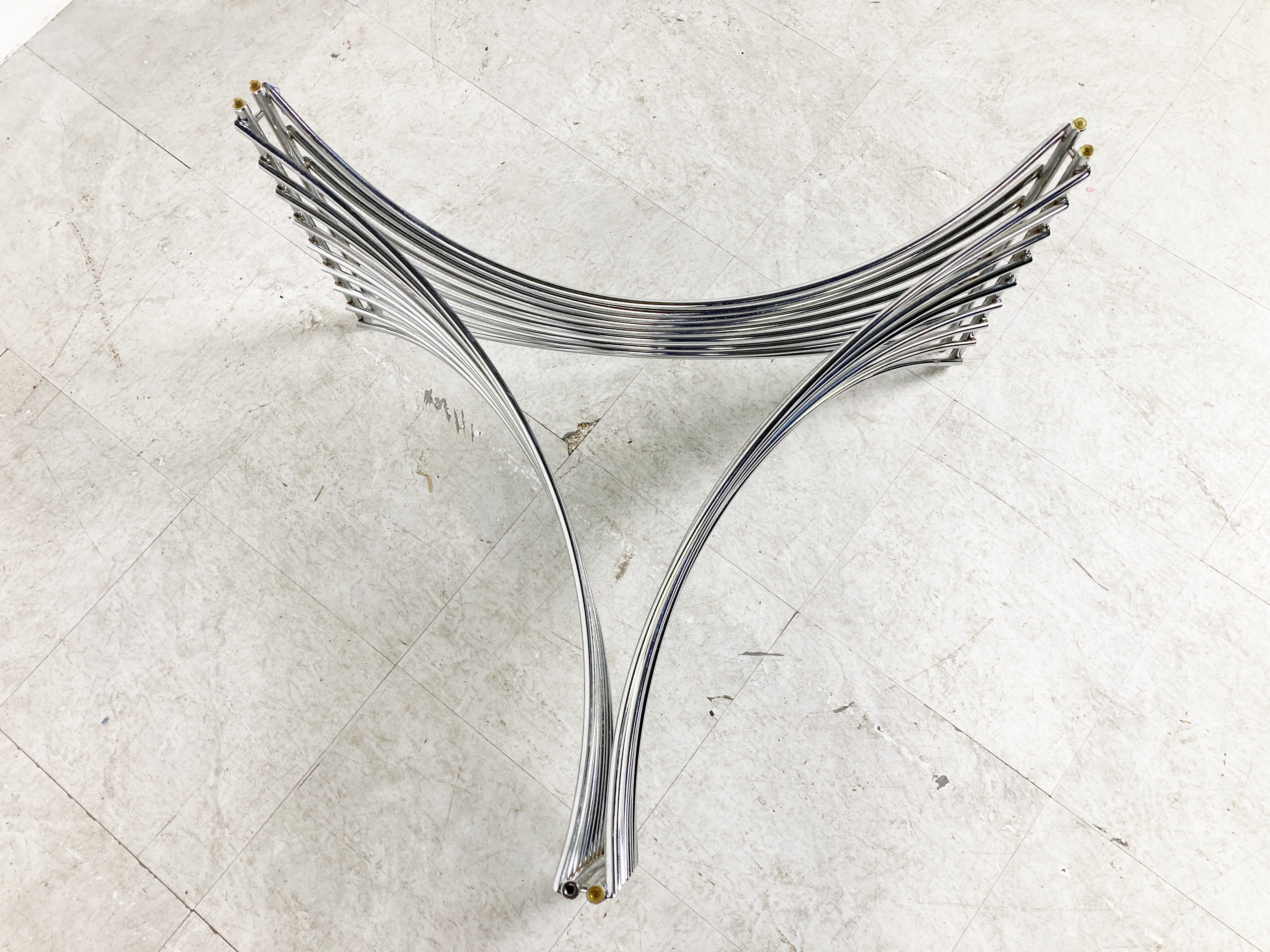 Space age chrome wire coffee table, 1970s