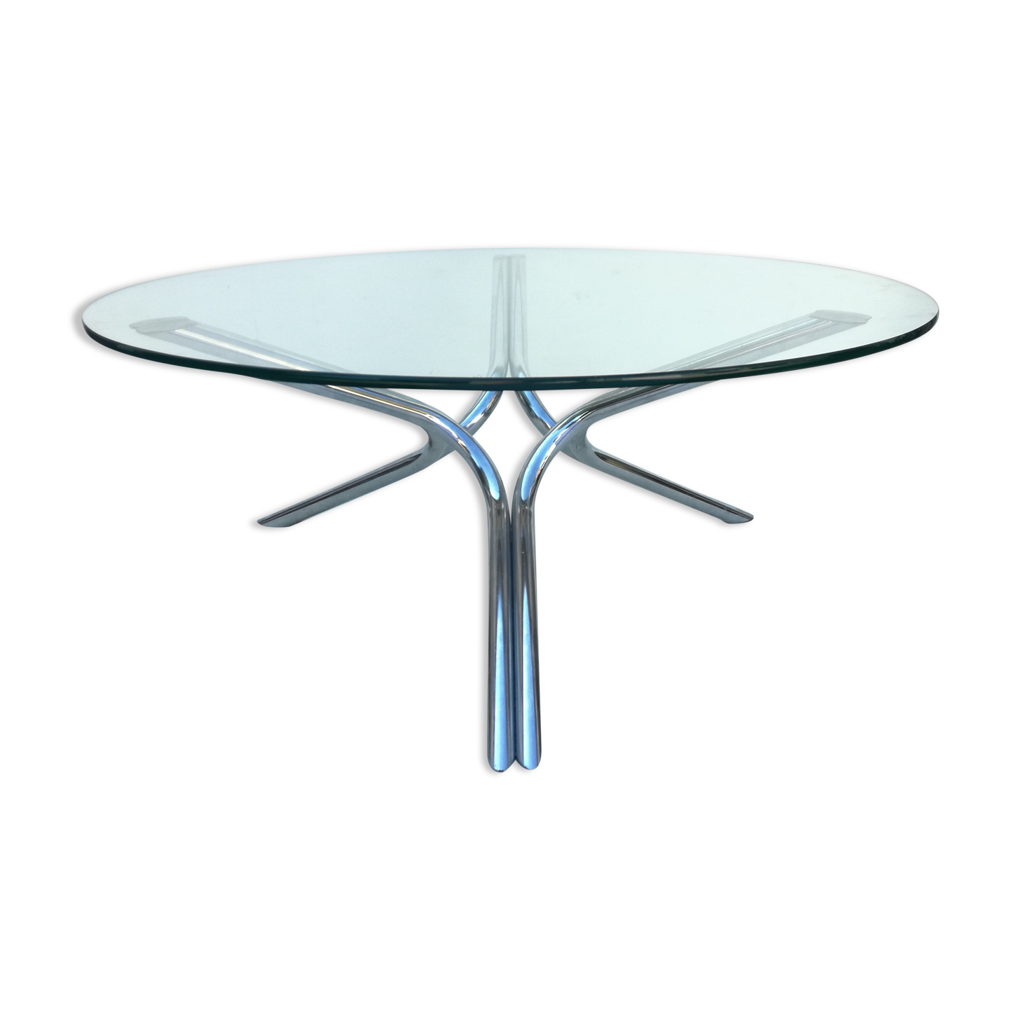 Round glass coffee table Ø90