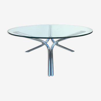 Round glass coffee table Ø90