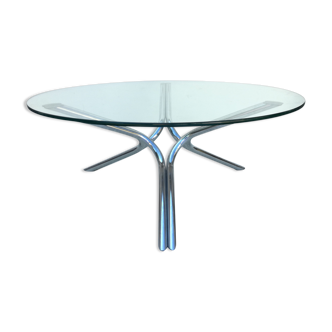 Round glass coffee table Ø90