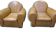 Pair of cubs Deco leather armchairs